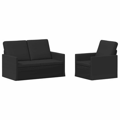 Sofa Set 2 pcs Black Fabric