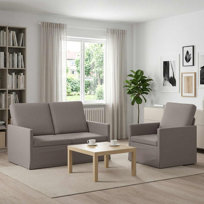 Sofa Set 2 pcs Taupe Fabric