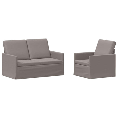 Sofa Set 2 pcs Taupe Fabric