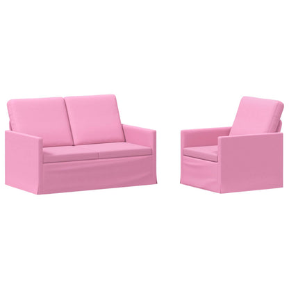 Sofa Set 2 pcs Pink Fabric