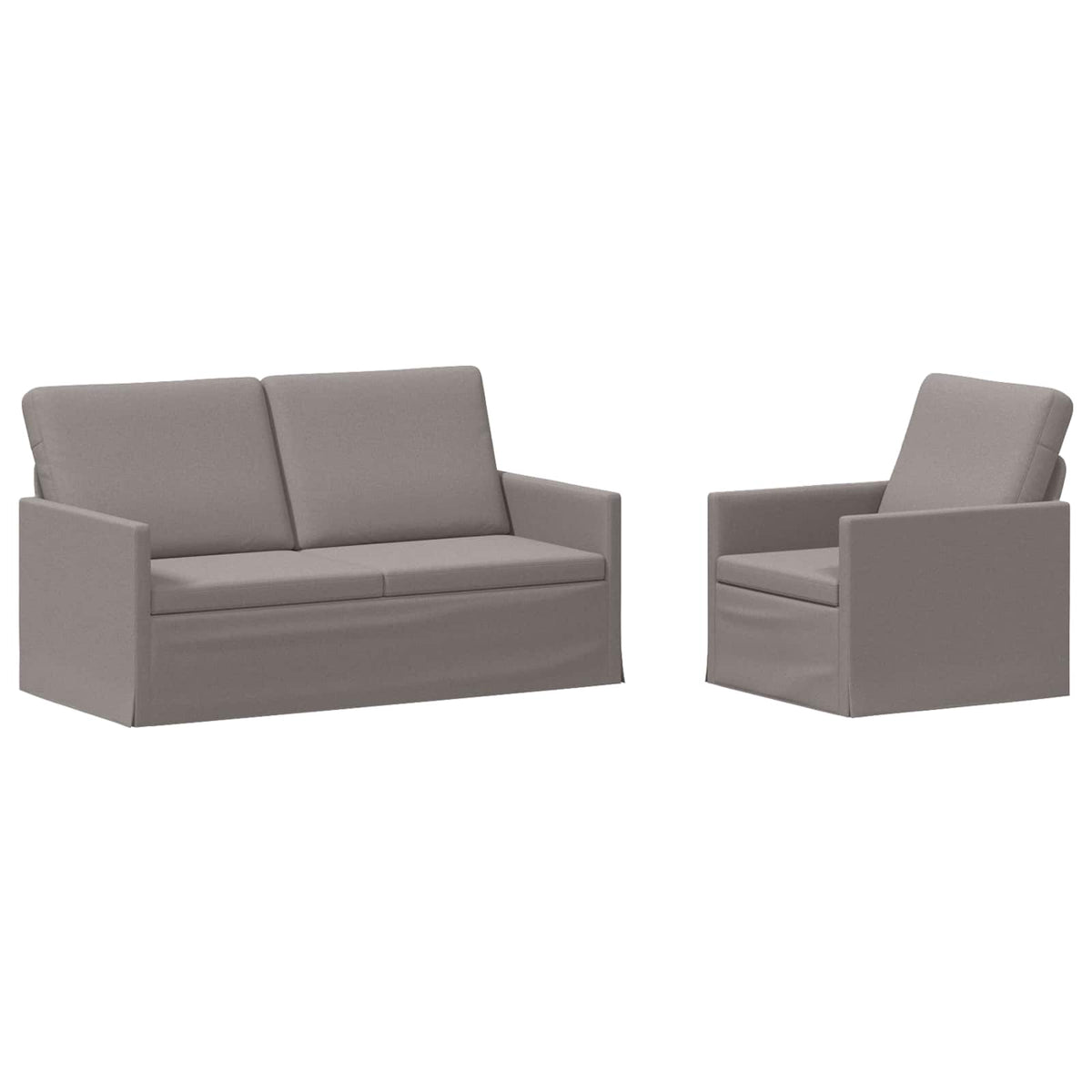 Sofa Set 2 pcs Taupe Fabric