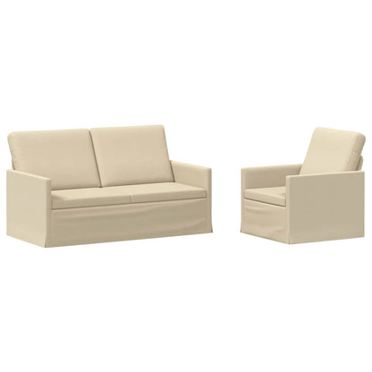 Sofa Set 2 pcs Cream Fabric
