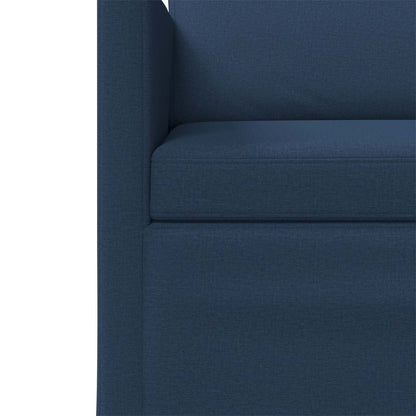 Sofa Set 2 pcs Blue Fabric