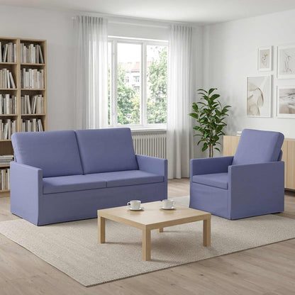 Sofa Set 2 pcs Jeans Blue Fabric