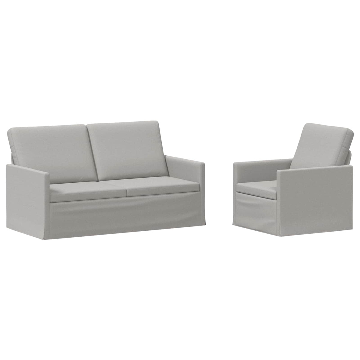 Sofa Set 2 pcs Cloud Grey Fabric