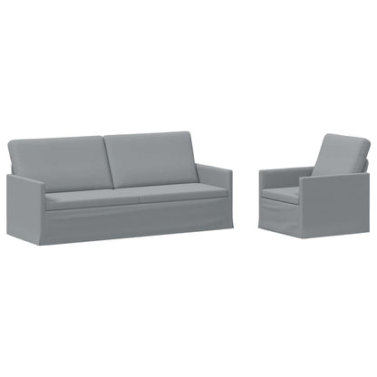 Sofa Set 2 pcs Light Grey Fabric