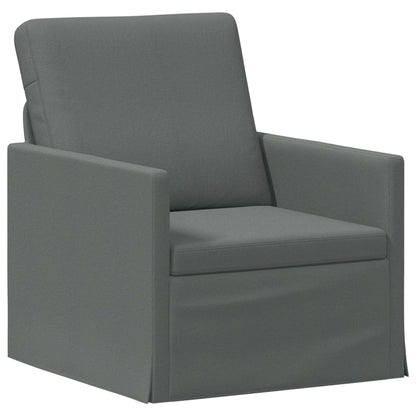 Sofa Set 2 pcs Dark Grey Fabric