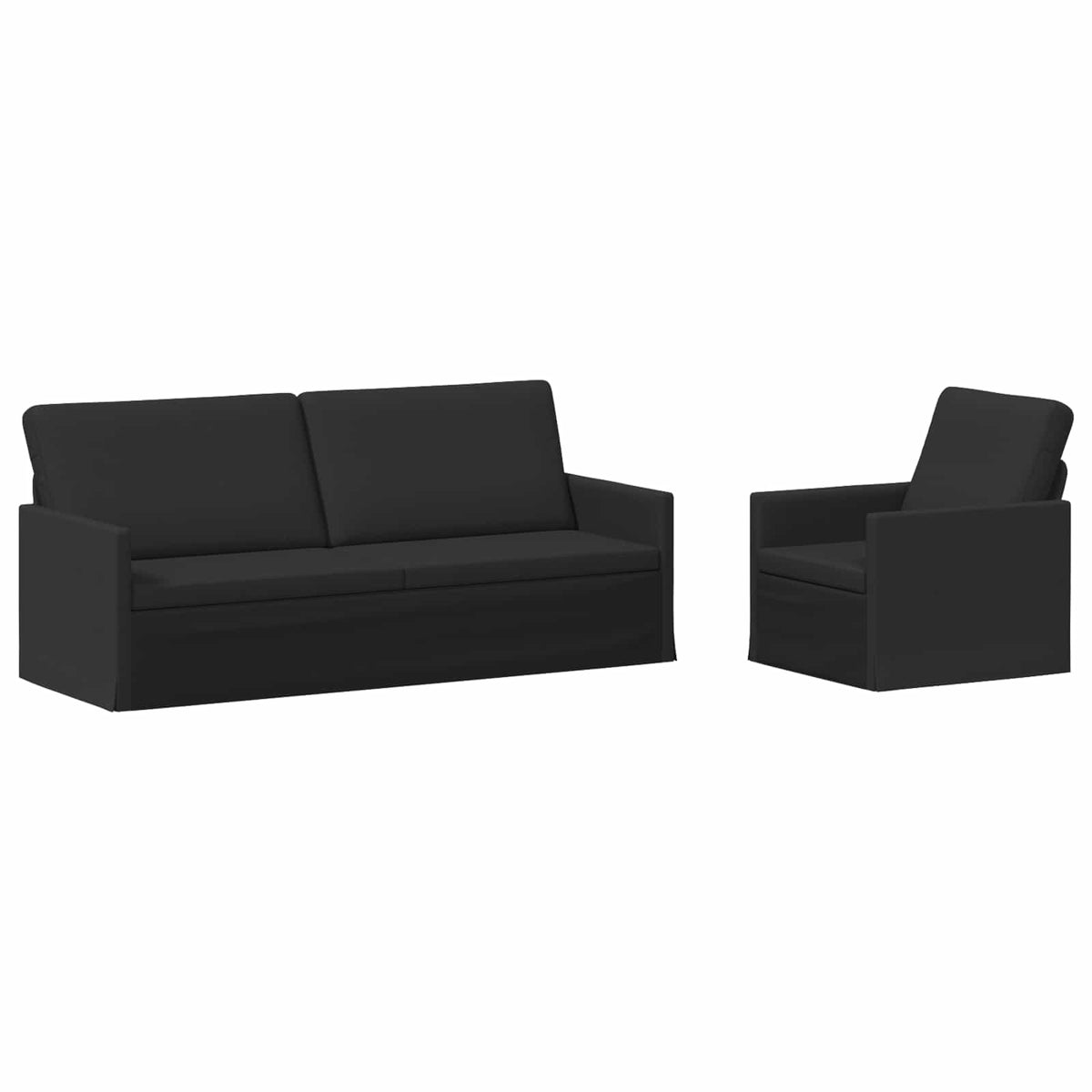 Sofa Set 2 pcs Black Fabric
