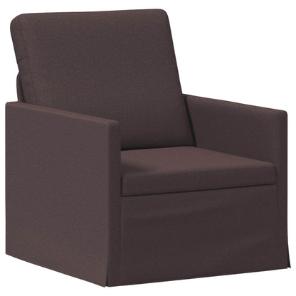 Sofa Set 2 pcs Dark Brown Fabric