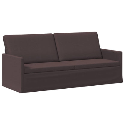 Sofa Set 2 pcs Dark Brown Fabric