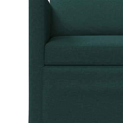 Sofa Set 2 pcs Dark Green Fabric