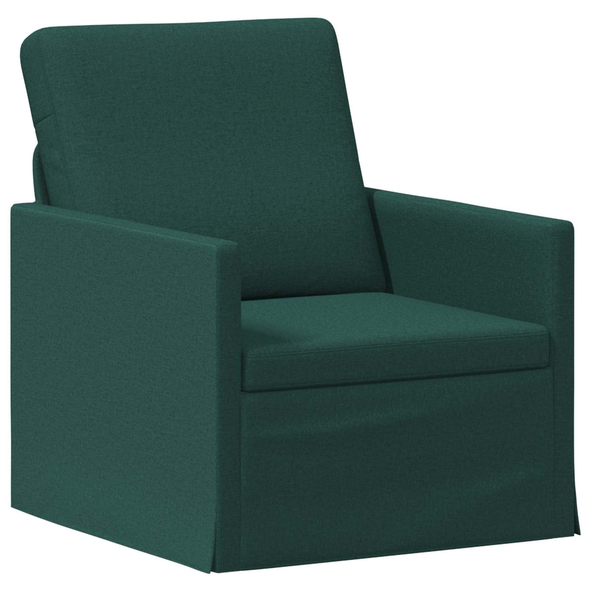Sofa Set 2 pcs Dark Green Fabric