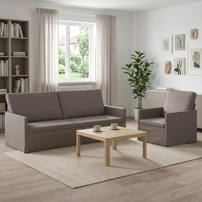 Sofa Set 2 pcs Taupe Fabric