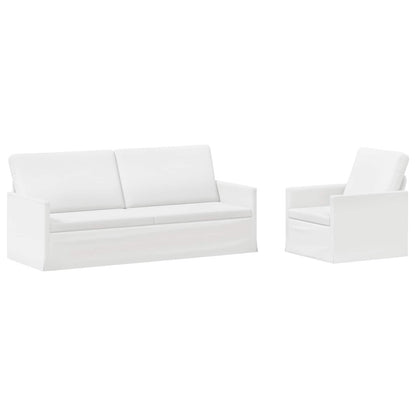 Sofa Set 2 pcs White Fabric