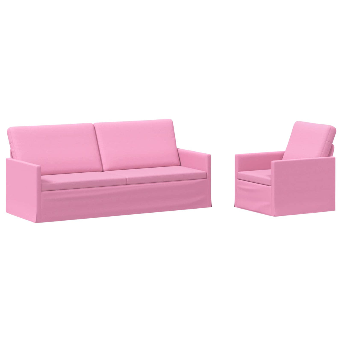 Sofa Set 2 pcs Pink Fabric