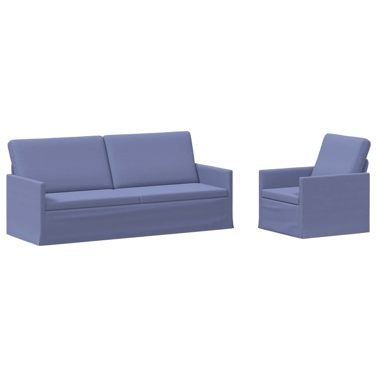 Sofa Set 2 pcs Jeans Blue Fabric