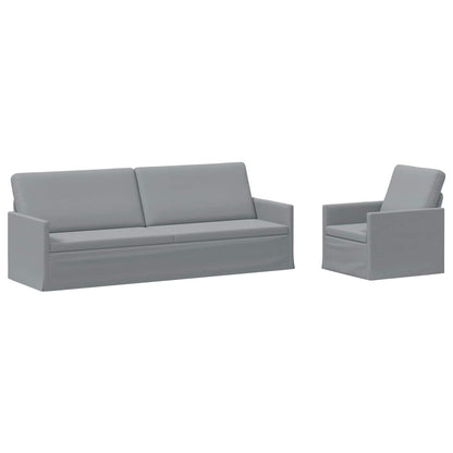 Sofa Set 2 pcs Light Grey Fabric