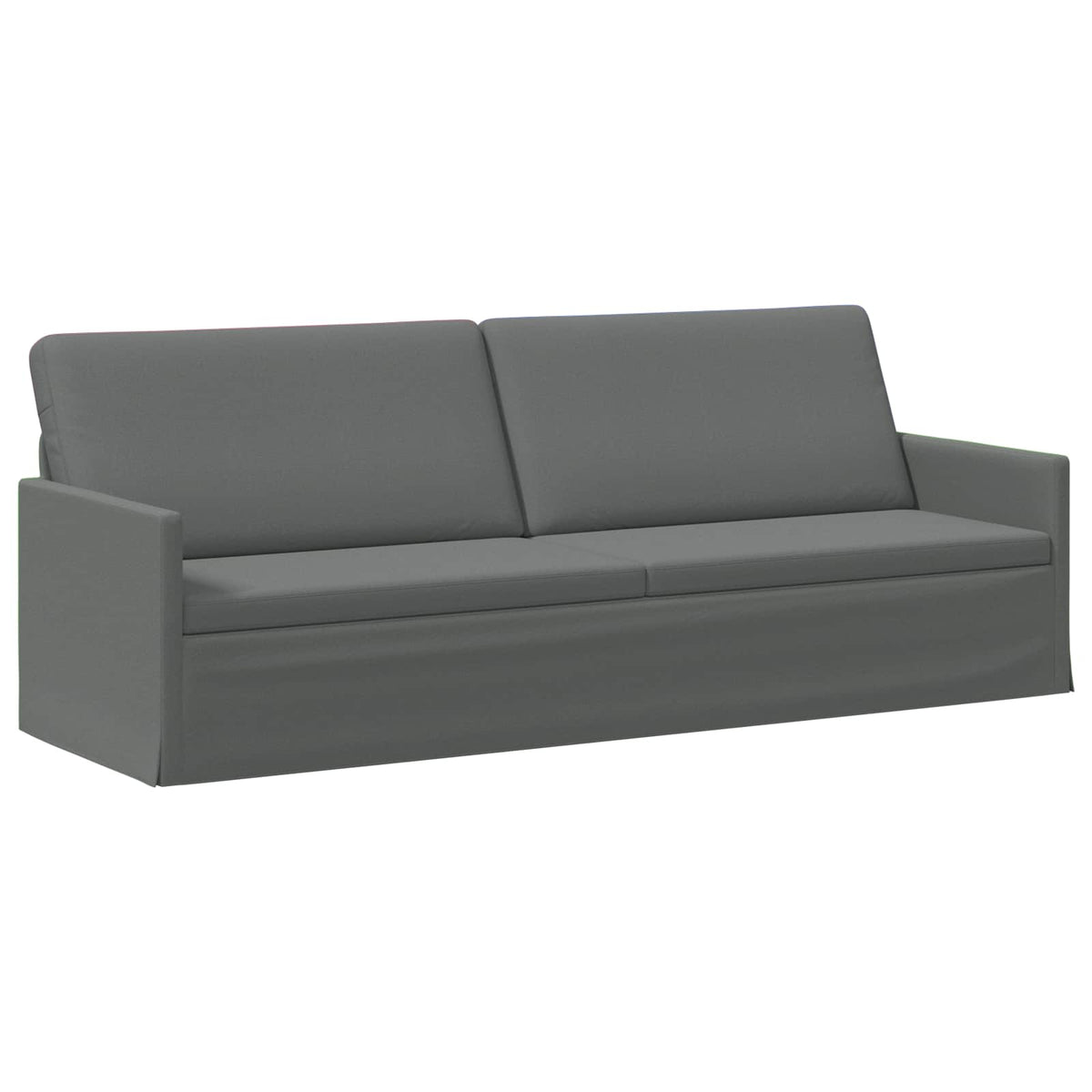 Sofa Set 2 pcs Dark Grey Fabric