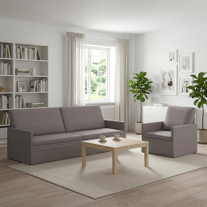 Sofa Set 2 pcs Taupe Fabric