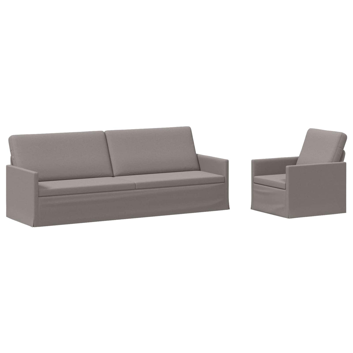 Sofa Set 2 pcs Taupe Fabric