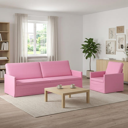 Sofa Set 2 pcs Pink Fabric