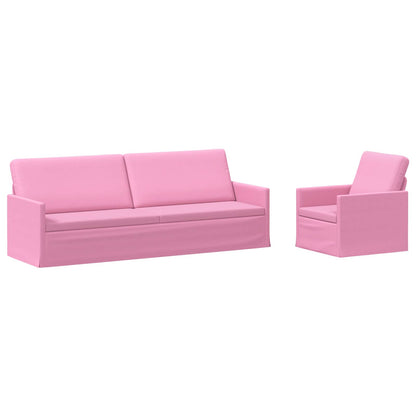 Sofa Set 2 pcs Pink Fabric