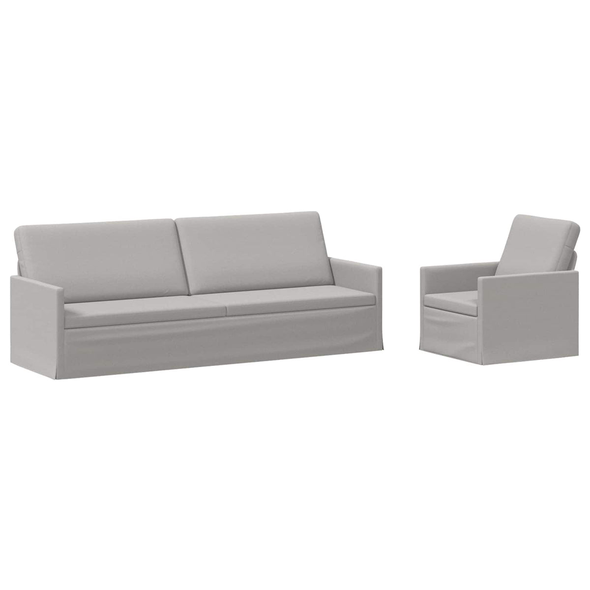 Sofa Set 2 pcs Cloud Grey Fabric