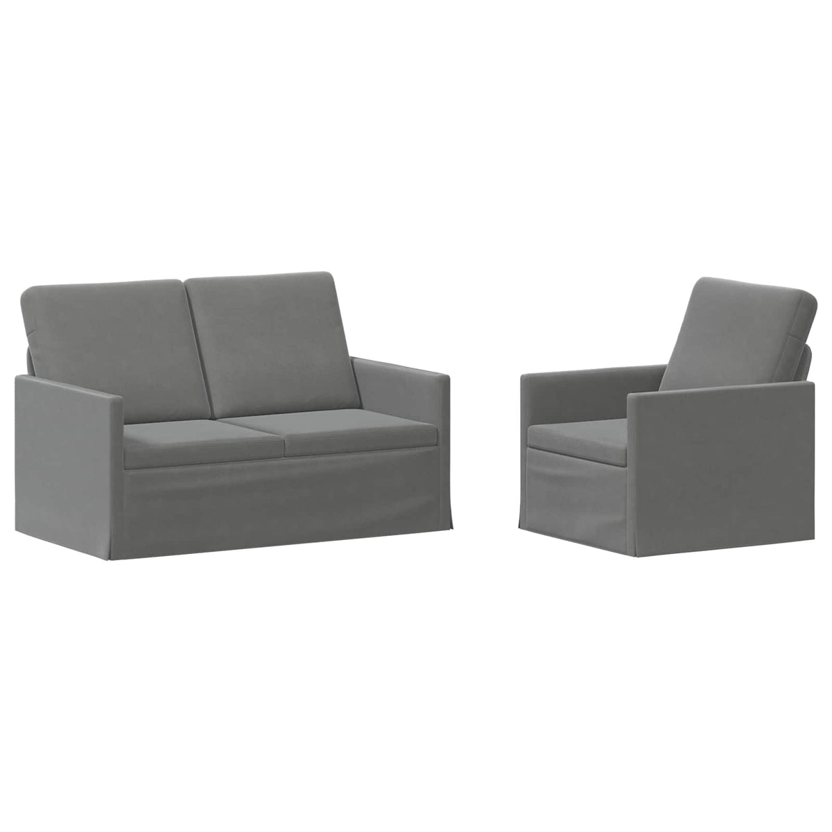 Sofa Set 2 pcs Dark Grey Velvet