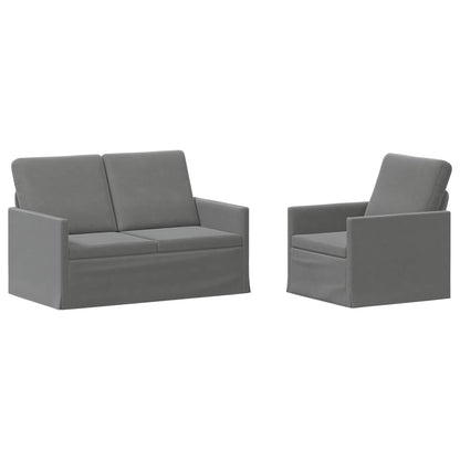 Sofa Set 2 pcs Dark Grey Velvet