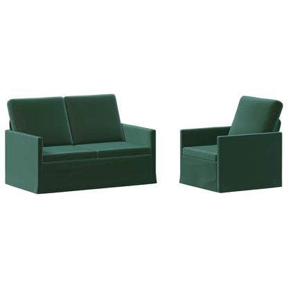 Sofa Set 2 pcs Dark Green Velvet
