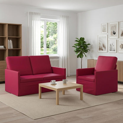 Sofa Set 2 pcs Wine Red Velvet