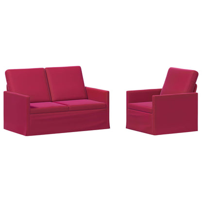 Sofa Set 2 pcs Wine Red Velvet