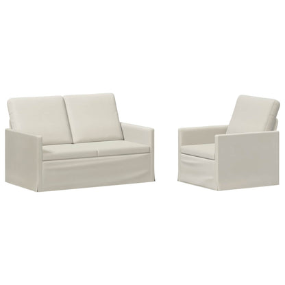 Sofa Set 2 pcs Cream Velvet