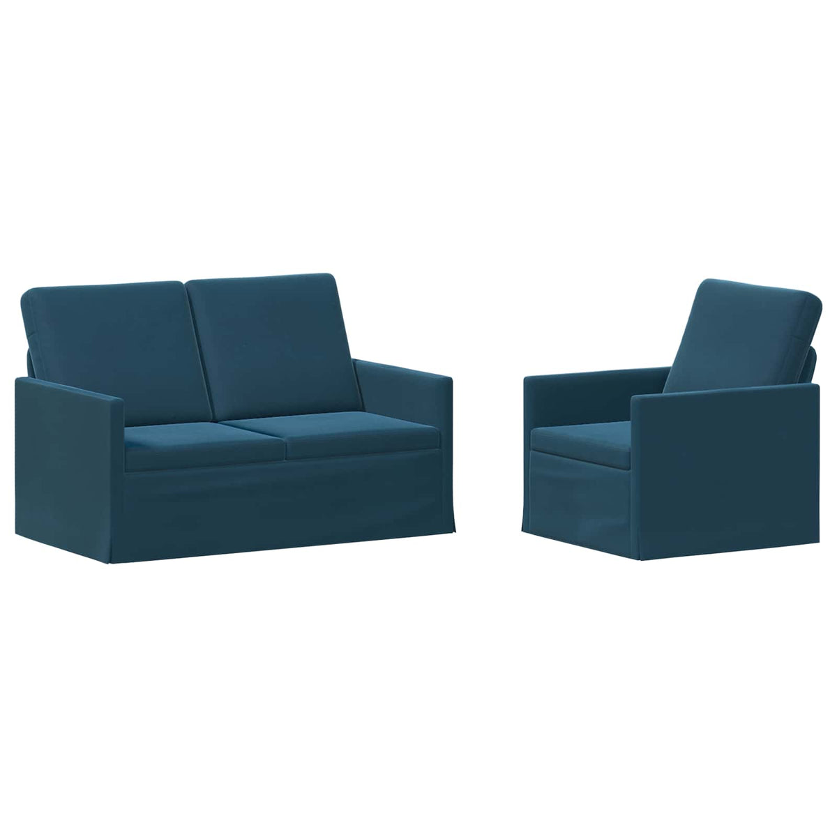 Sofa Set 2 pcs Blue Velvet