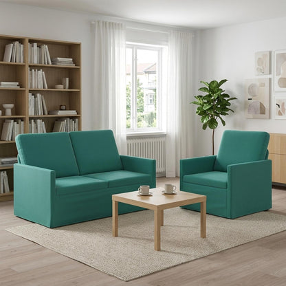 Sofa Set 2 pcs Turquoise Velvet