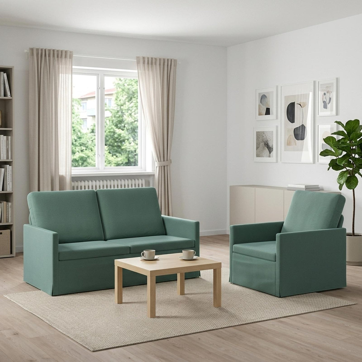 Sofa Set 2 pcs Sea Green Velvet