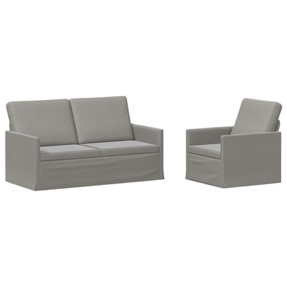 Sofa Set 2 pcs Light Grey Velvet