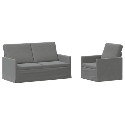Sofa Set 2 pcs Dark Grey Velvet