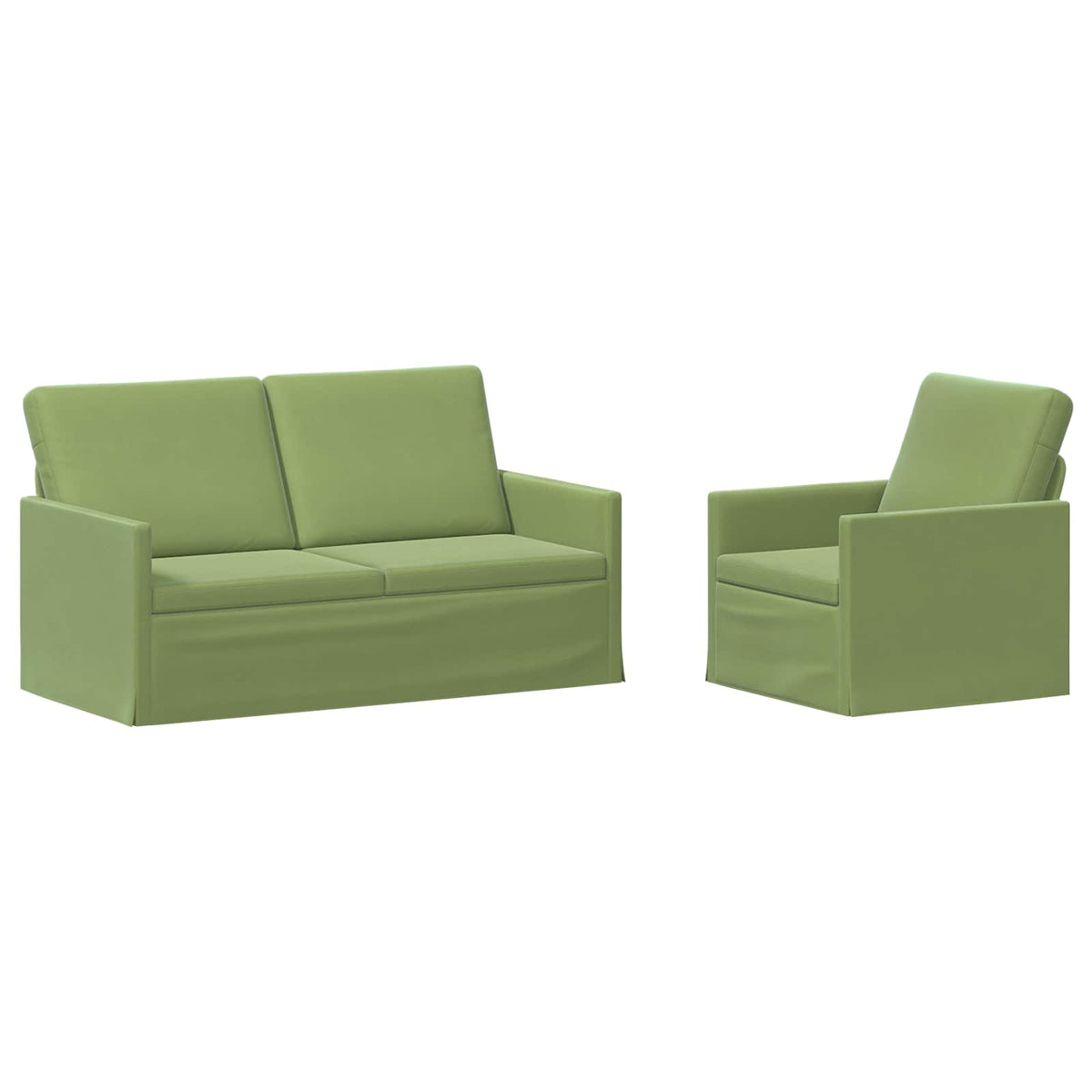 Sofa Set 2 pcs Light Green Velvet