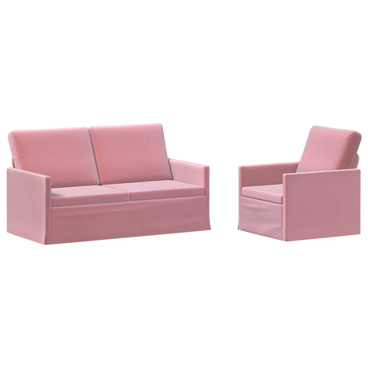 Sofa Set 2 pcs Pink Velvet