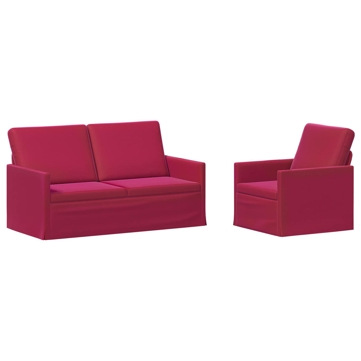 Sofa Set 2 pcs Wine Red Velvet