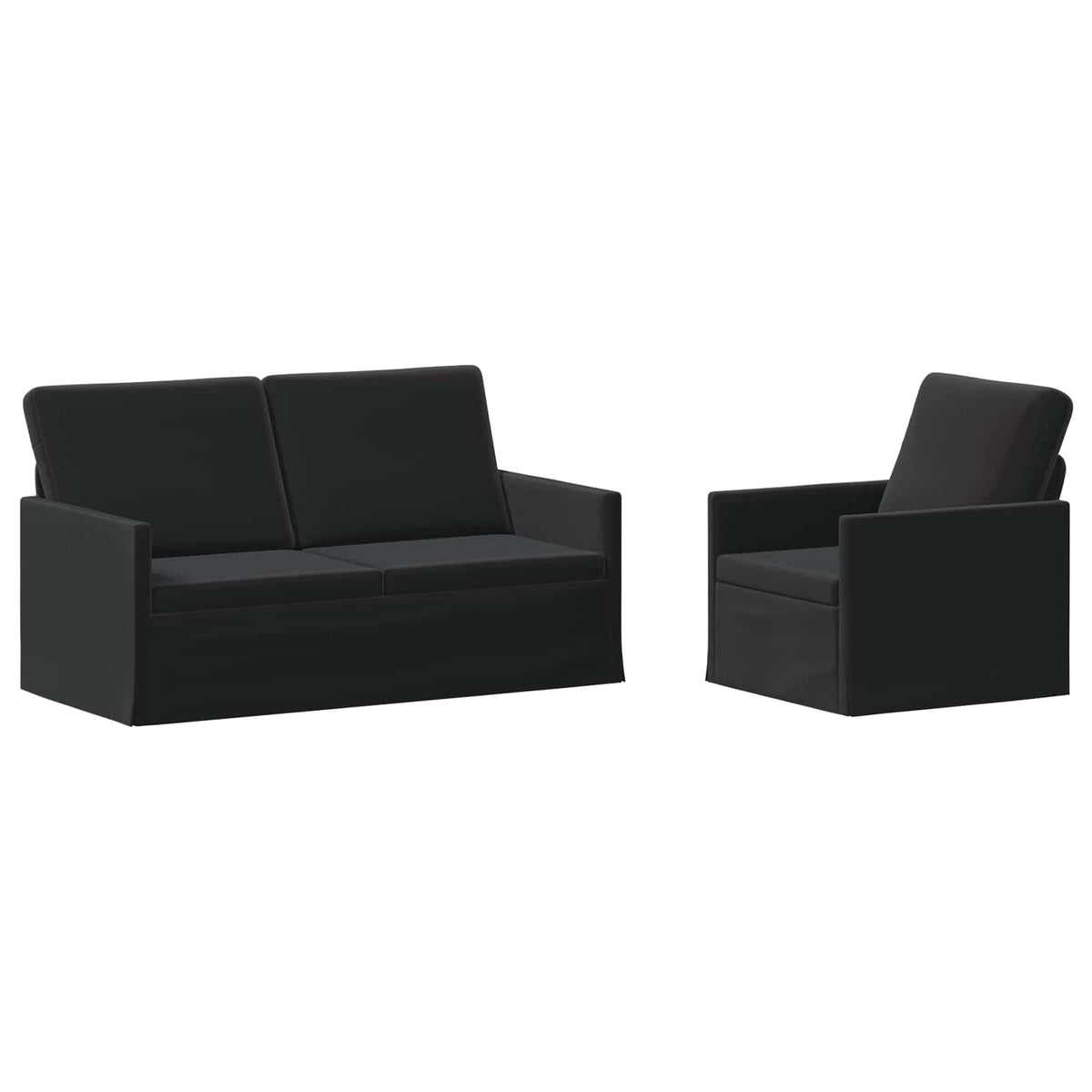 Sofa Set 2 pcs Black Velvet