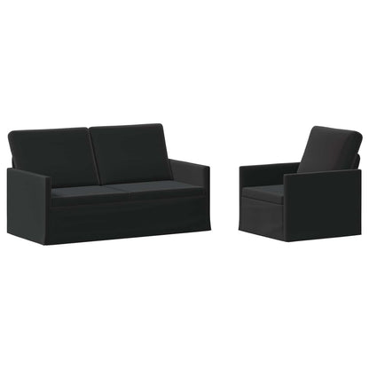 Sofa Set 2 pcs Black Velvet