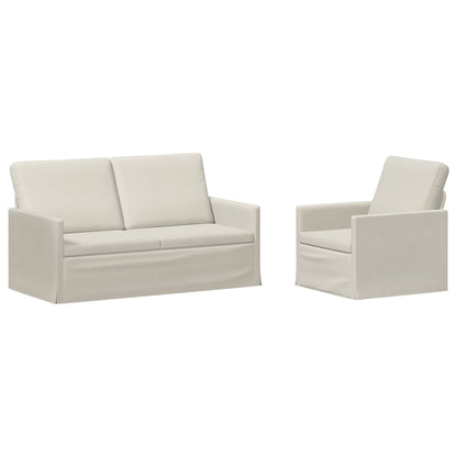 Sofa Set 2 pcs Cream Velvet