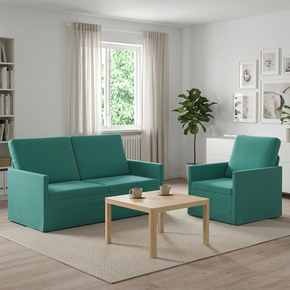 Sofa Set 2 pcs Turquoise Velvet