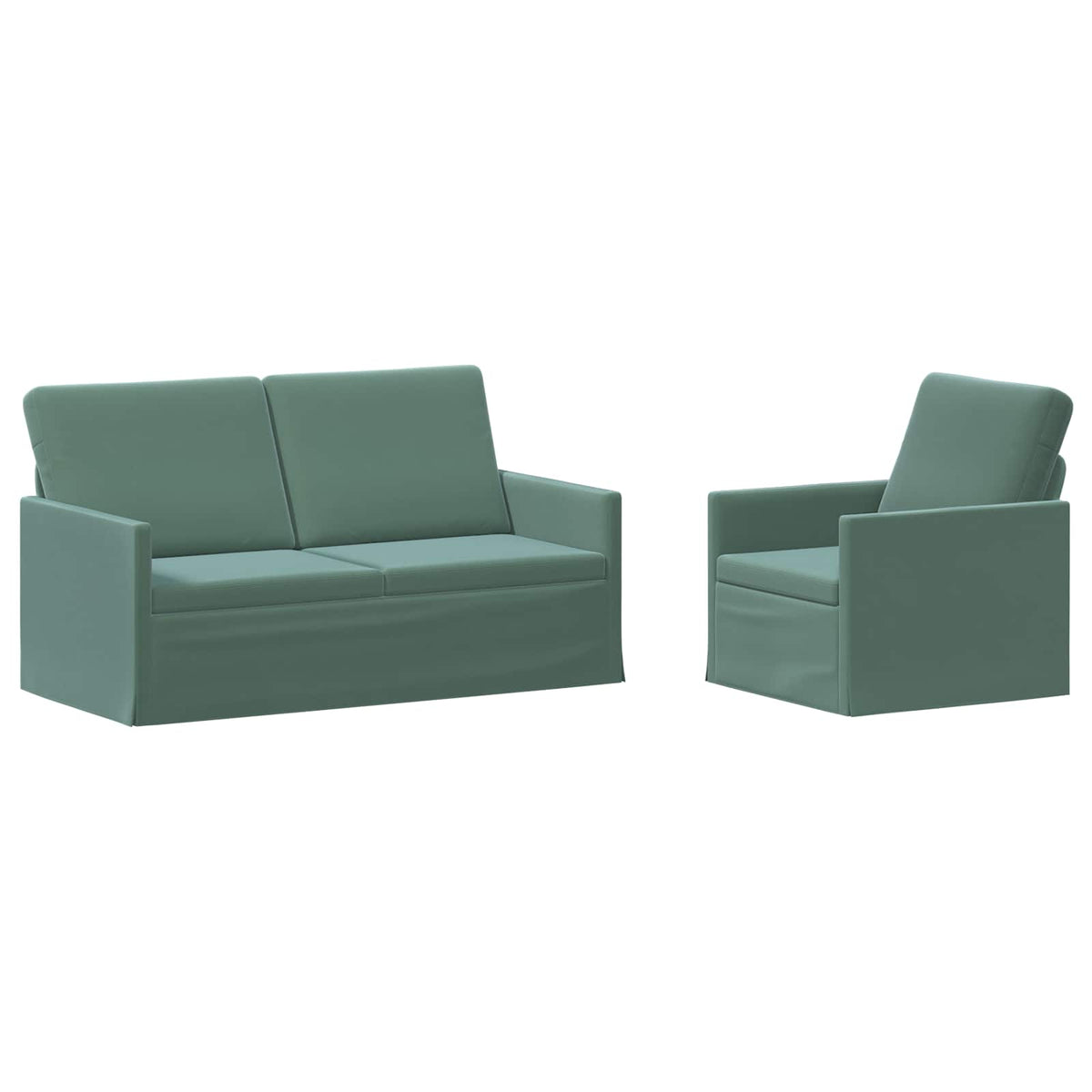 Sofa Set 2 pcs Sea Green Velvet