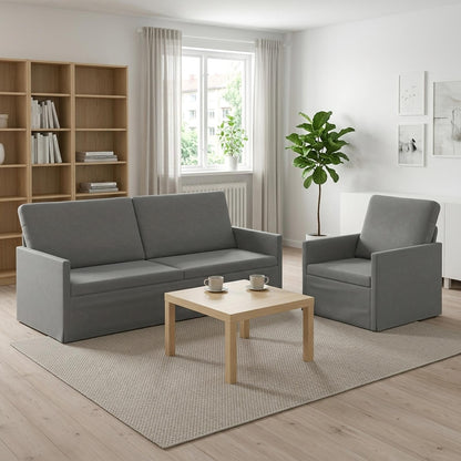 Sofa Set 2 pcs Dark Grey Velvet