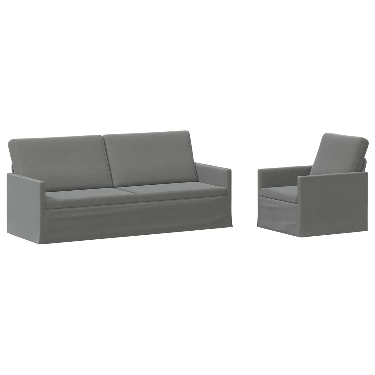 Sofa Set 2 pcs Dark Grey Velvet