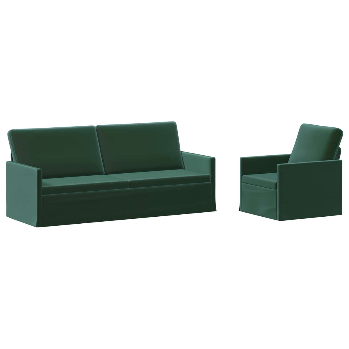 Sofa Set 2 pcs Dark Green Velvet