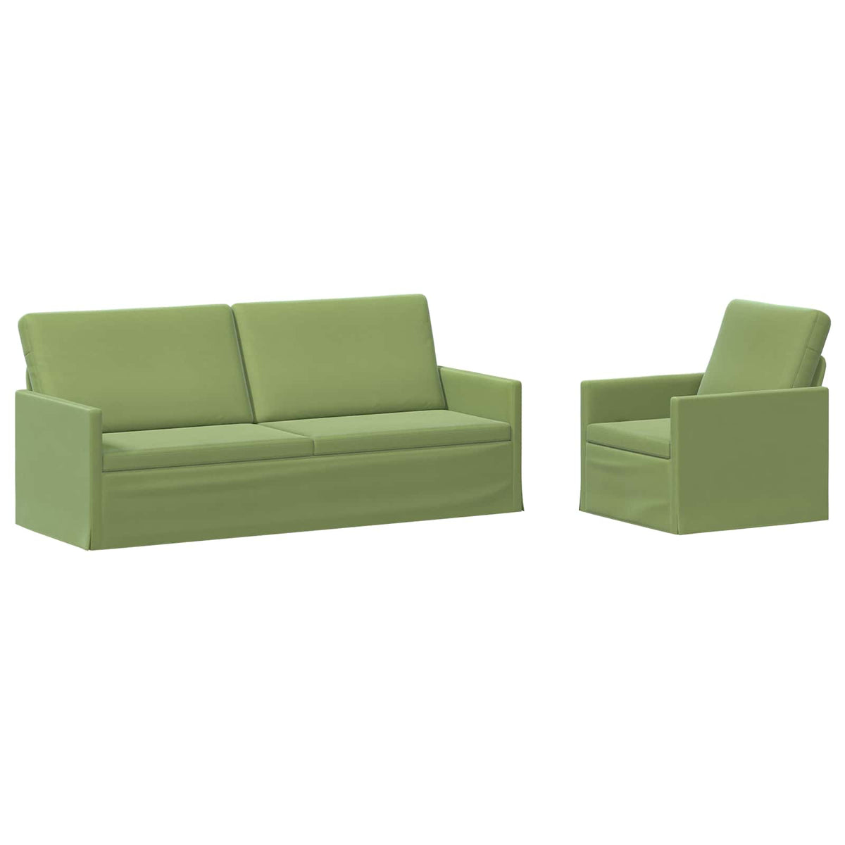 Sofa Set 2 pcs Light Green Velvet